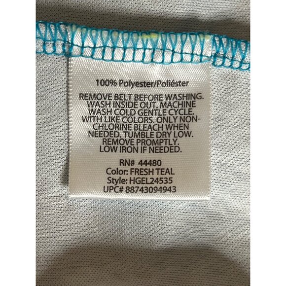 George Women's Teal Lace Dress With Belt  Size L Midi Summer - Picture 4 of 13